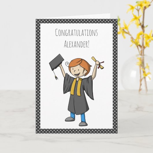 Afstuderen - Gepersonaliseerd Afstuderen Kaart (Gele Bloem)