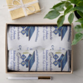 Afstuderen gepersonaliseerd blauw & goud tissuepapier (Geschenk)