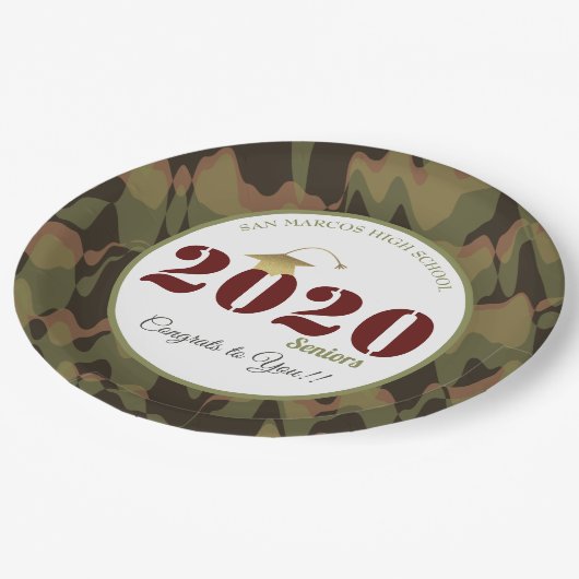 Afstuderen gepersonaliseerd bos Camouflage Pattern Papieren Bordje (Gekanteld)