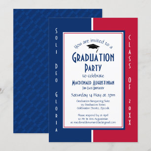 AFSTUDEREN Gepersonaliseerd Christelijk Rood Blauw Kaart