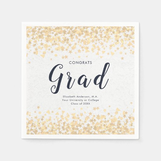 Afstuderen gepersonaliseerd elegant servet (Voorkant)