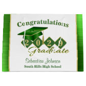 Afstuderen Gepersonaliseerd Groen & Goud Groot Cadeauzakje (Voorkant)