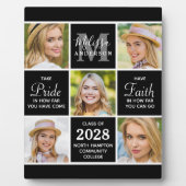 Afstuderen gepersonaliseerd modern 5 foto Afstuder Fotoplaat (Voorkant)