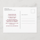 Afstuderen Gepersonaliseerd monogram Afstuderen 6  Uitnodiging Briefkaart (Achterkant)