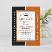 AFSTUDEREN Gepersonaliseerd Oranje zwart Afstudere Kaart (Staand voorkant)