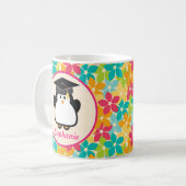 Afstuderen gepersonaliseerd penguin cadeauidee koffiemok (Voorkant links)