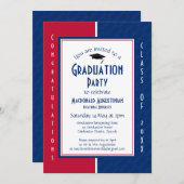 AFSTUDEREN Gepersonaliseerd Rood Blauw Afstuderen Kaart (Voorkant / Achterkant)