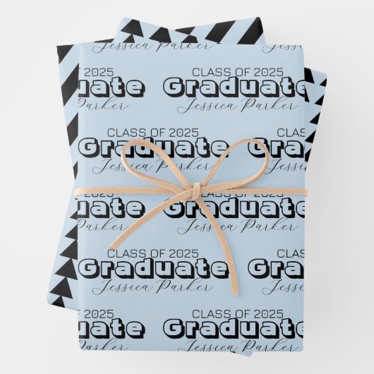 Afstuderen gepersonaliseerd script Modern Inpakpapier Vel (In situ)