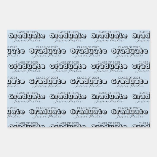 Afstuderen gepersonaliseerd script Modern Inpakpapier Vel (Voorkant)