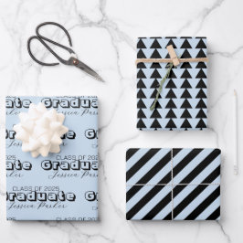 Afstuderen gepersonaliseerd script Modern Inpakpapier Vel