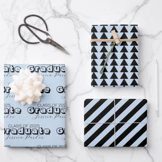 Afstuderen gepersonaliseerd script Modern Inpakpapier Vel (Voorkant)