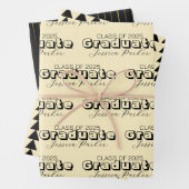 Afstuderen gepersonaliseerd script Modern Inpakpapier Vel (In situ)