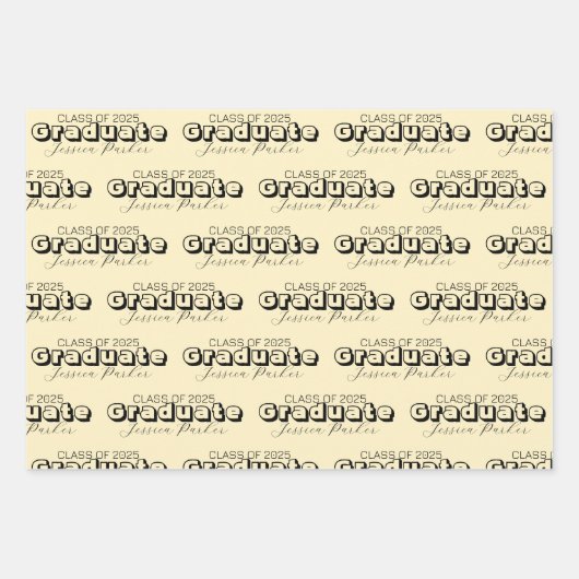 Afstuderen gepersonaliseerd script Modern Inpakpapier Vel (Voorkant)