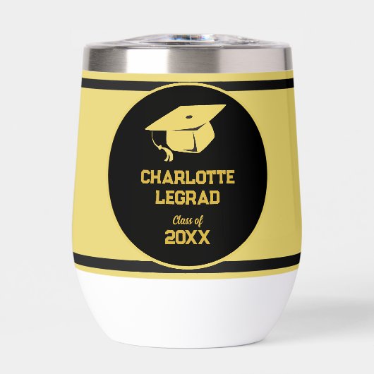 Afstuderen Gepersonaliseerd Zwart en Goud Pet (Voorkant)