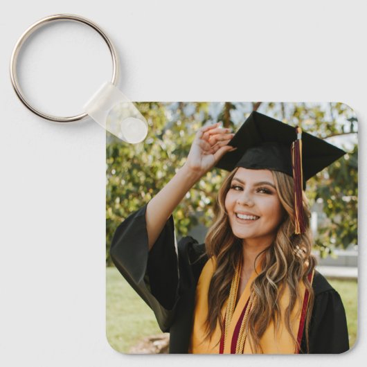 Afstuderen gepersonaliseerde Afstuderen foto Sleutelhanger (Voorkant)