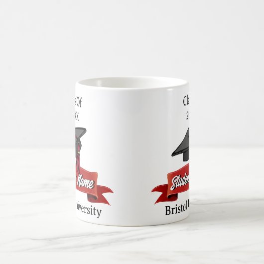 Afstuderen Gepersonaliseerde Drinkware Maroon en Z Koffiemok (Center)