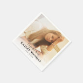 Afstuderen gepersonaliseerde fotoklas van 2025 servet (Hoek)