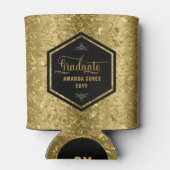 Afstuderen gepersonaliseerde typografie en gouden blikjeskoeler (Achterkant)