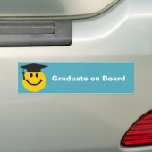 Afstuderen gezicht bumpersticker (Op auto)