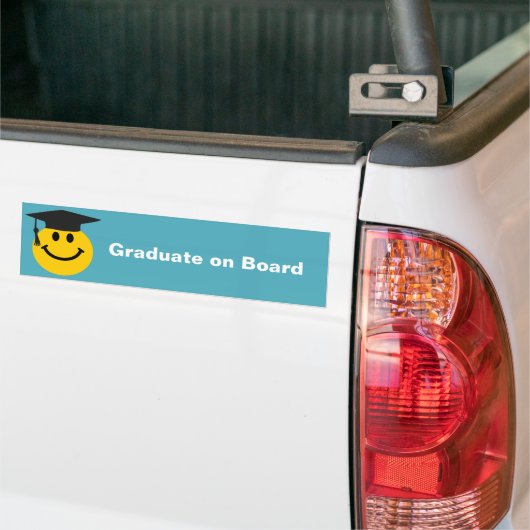 Afstuderen gezicht bumpersticker (Op Truck)