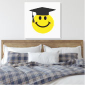 Afstuderen gezicht met afstuderen pet canvas afdruk (Insitu (Slaapkamer))