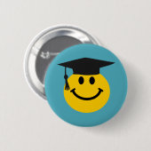Afstuderen gezicht ronde button 5,7 cm (Voorkant /achterkant)