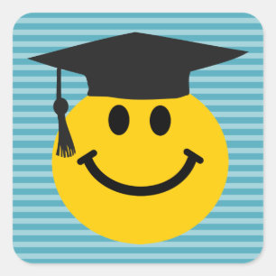 Afstuderen gezicht vierkante sticker