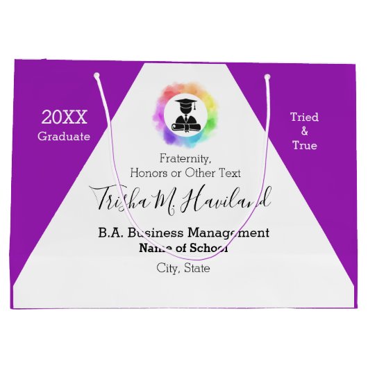 Afstuderen Gift Bag Waterverf Kijk HAMbyWG Groot Cadeauzakje