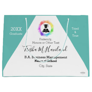 Afstuderen Gift Bag Waterverf Kijk HAMbyWG Groot Cadeauzakje