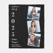 Afstuderen Gift Custom Modern 3 Foto Afstuderen Fleece Deken (Voorkant)