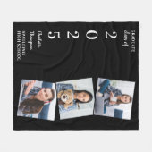 Afstuderen Gift Custom Modern 3 Foto Afstuderen Fleece Deken (Voorkant (Horizontaal))