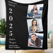 Afstuderen Gift Custom Modern 3 Foto Afstuderen Fleece Deken