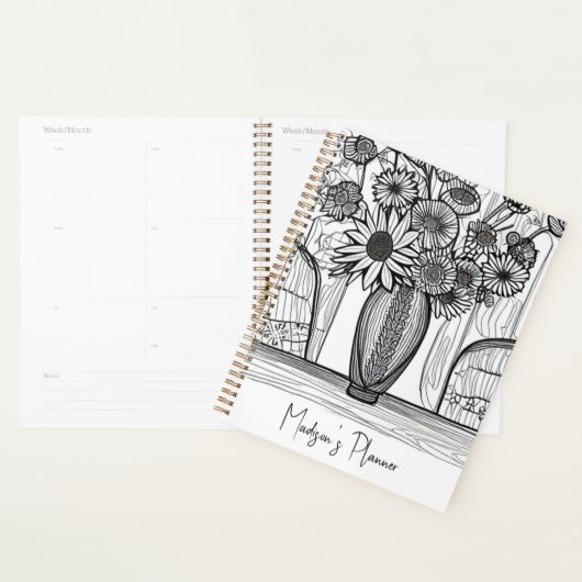 Afstuderen Gift for her Floral Art niet gedateerd Planner (Display)