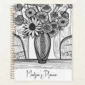 Afstuderen Gift for her Floral Art niet gedateerd Planner (Voorkant)