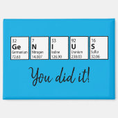 Afstuderen Gift Genius Periodic Table Science Geek Magneet (Voorkant)
