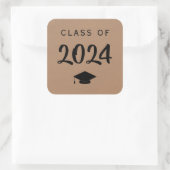 Afstuderen Gift Label, Klasse van 2024 Sticker, Kr Vierkante Sticker (Tas)