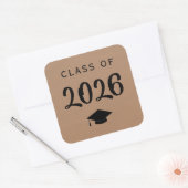 Afstuderen Gift Label, Klasse van 2024 Sticker, Kr Vierkante Sticker (Envelop)