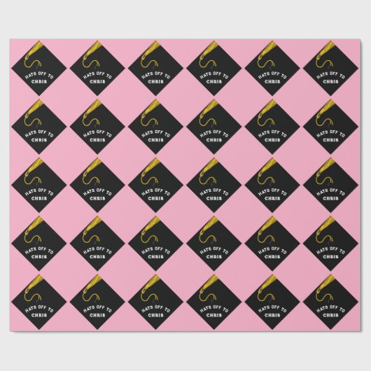 Afstuderen Gift Pink Cadeaupapier (Vlak)