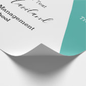 Afstuderen Gift Wrap Aqua en White HAMbyWG Cadeaupapier (Hoek)