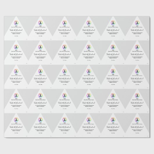 Afstuderen Gift Wrap Licht Grijs en Wit HAMbWG Cadeaupapier (Vlak)