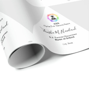 Afstuderen Gift Wrap Licht Grijs en Wit HAMbWG Cadeaupapier