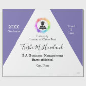 Afstuderen Gift Wrap Lila en White HAMbyWG Cadeaupapier (Vlak)