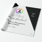 Afstuderen Gift Wrap Lila en White HAMbyWG Cadeaupapier (Uitgerold)