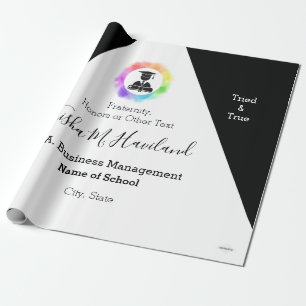 Afstuderen Gift Wrap Lila en White HAMbyWG Cadeaupapier