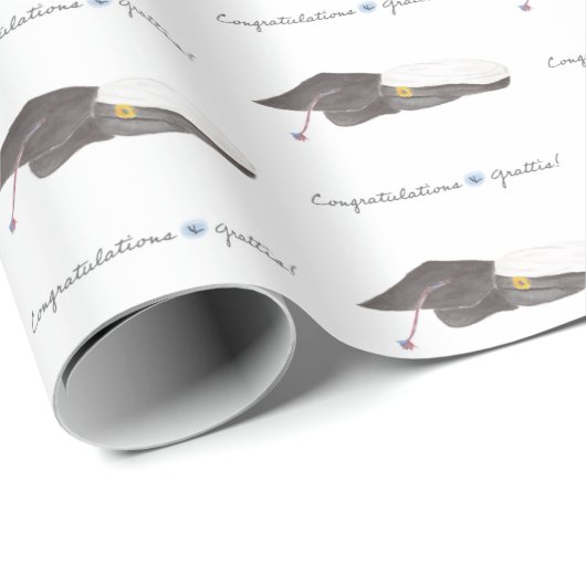 Afstuderen Gift Wrap voor Zweeds-Amerikaanse stude Cadeaupapier (Rol Hoek)