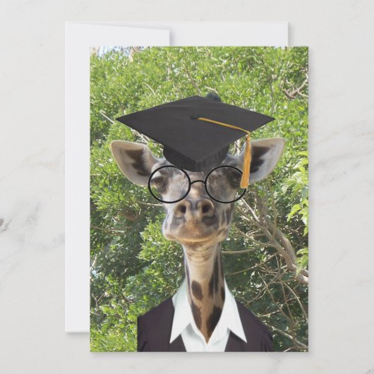 Afstuderen Giraffe Gold Tassel Kaart (Voorkant)