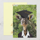 Afstuderen Giraffe Gold Tassel Kaart (Voorkant / Achterkant)
