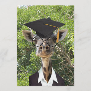 Afstuderen Giraffe Gold Tassel Kaart