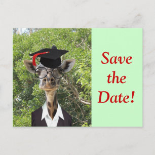 Afstuderen Giraffe Red Tassel Aankondigingskaart