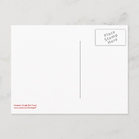 Afstuderen Giraffe Red Tassel Aankondigingskaart (Achterkant)